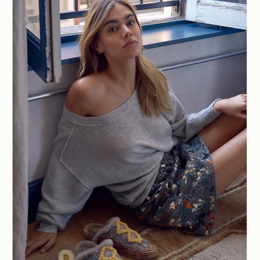 Anthropologie Pilcro Emmeline Boat-Neck Cashmere Sweater